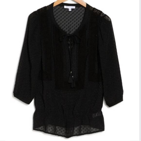 DR2 BY DANIEL RAINN Swiss Dot Antoinette Blouse, XS - Picture 3 of 9